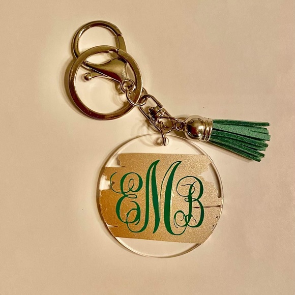 Personalized Round Acrylic Key Chains w Tassel - Picture 8 of 11